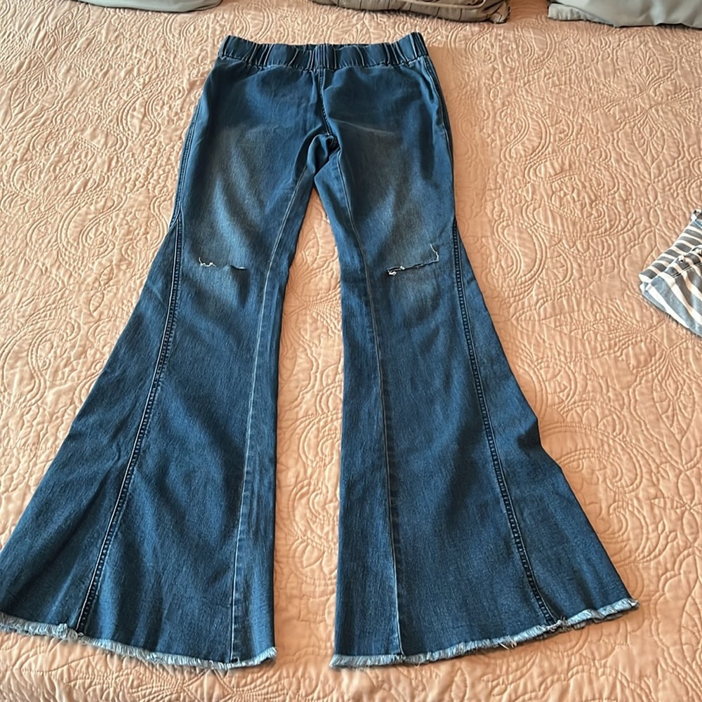 Wide Leg Elastic waistband Jeans